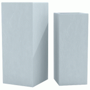 Décoshop26 - Lot de 2 pots de fleurs forme rectangle en argile fibreuse gris résistants aux intempéries 10_0007973 - 3000266403925