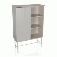 Étagère / Buffet haut SIO 82 x 35 x130 cm 1 porte gris hjh LIVING - gris multi-matériau 926006