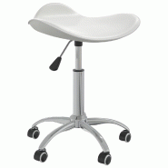 Helloshop26 - Chaise fauteuil siège de bureau informatique étude similicuir blanc 02_0023987 - blanc acier 3000214619477