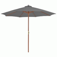 Helloshop26 - Parasol d'extérieur avec mât en bois 300 cm anthracite 02_0008248 - 3000441047760