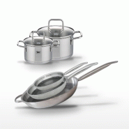 Lot 3 Poêles 24/28/32cm et 2 Faitouts 16/20cm Elo Relief Solution - gris 3176239959840