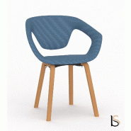 Lot de 2 sièges visiteurs Liner - Mobel Linea. - Bleu