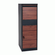 Mendler Boîte à paquets HWC-G80, boîte à paquets sur pied boîte à paquets taille XL ~ galvanisé anthracite aspect bois brun foncé - gris métal 83552