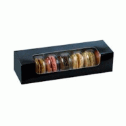 Packnwood FHC - 250Pcs - Boite carton rectangulaire noir 7 macarons avec fenêtre - 215x68x48mm - noir en carton 210MAC7F Packnwood FHC - 250Pcs - Boite carton rectangulaire noir 7 macarons avec fenêtre - 215x68x48mm - noir en carton 210MAC7F
