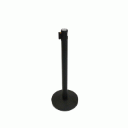Poteau de guidage noir - sangle rouge rétractable de 2 mètres - acier durable avec base lestée Poteau de guidage noir - sangle rouge rétractable de 2 mètres - acier durable avec base lestée