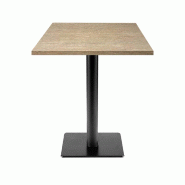 RestooTab - Table Milan T 60x60cm décor chêne dolomite - marron fonte TB-MIT-6060M-CH.DOLO