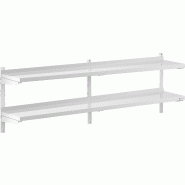 Royal Catering - Royal Catering Étagère Murale Cuisine Tablette Flottante INOX 200 cm RCWR-2000.3 (200 x 30 cm, Pose Murale, Épaisseur 3,5 cm, - 40