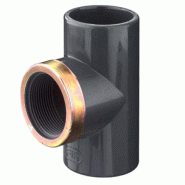Te 90° PVC femelle à coller - dérivation taraudée RF - PN 16 - D 12x1/4"x12