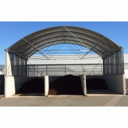 Tente de stockage ouvert / structure fixe / couverture unie / ancrage au sol avec platine