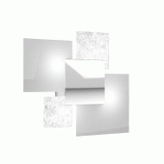 Top light Plafonnier moderne 1088/45-FA Verre Blanc et Feuille d'Argent 4xG9 - gris 8057094702855