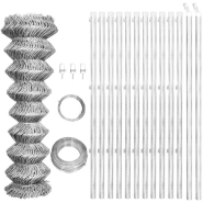 Vidaxl clôture à mailles avec poteaux acier galvanisé 25x1,25m argenté 141500