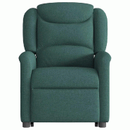 VidaXL Fauteuil inclinable de massage Vert foncé Tissu Modèle Xervellaix - 3303210