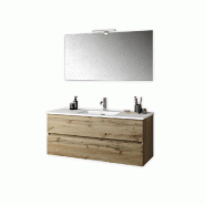 AQA Design Composition de la salle de bain en mélamine ORIZON chêne L.121 P.46,5 H.190 MPOR39-QUE - marron Bois manufacturé MPOR39-QUE