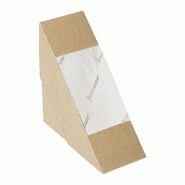 Boite carton 1 sandwich triangle fenêtre cellulose 12,4x12,4x5,5 cm - par 50
