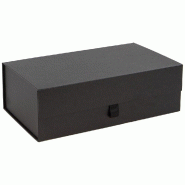 Boite carton noir imitation cuir Indispensable 32x18x10cm