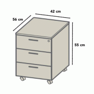 Caisson mobile - Office & Co. - Wenge, 3 tiroirs_1