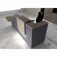 Comptoir d'accueil bi-colore avec PMR Delta et réhausse - 242, Gauche, Non, Anthracite, Chêne grisé_0