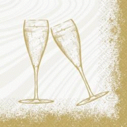DUNI - Serviette ouate 24x24cm 3 plis Sparkly Cheers Blanc 20x50 = 1000 pièces - blanc papier 211612 DUNI - Serviette ouate 24x24cm 3 plis Sparkly Cheers Blanc 20x50 = 1000 pièces - blanc papier 211612