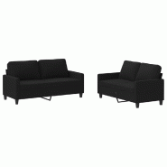 Ensemble de canapés 2 pcs avec coussins Noir Tissu Modèle Parfait Moderne - 8721012064157