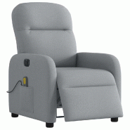 Fauteuil de massage inclinable électrique gris clair tissu Modèle Merdoria - 8721102959448_0