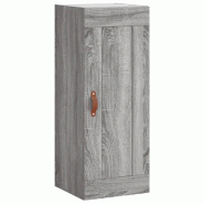 Helloshop26 - Armoire murale élégante design contemporain 34,5 x 34 x 90 cm grande capacité rangement en bois d'ingénierie gris 02_0048942 - gris