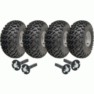 Kit de roues pour remorque de quad utilitaire 22x11.00-8, double essieu, P334, capacité 1 800 kg