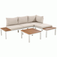 Merax salon de jardin, canapé 2 places avec coussins et tressage corde, extérieur, beige - beige multi-matériau HW00005AAW
