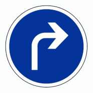 Panneau B21c1 - Direction obligatoire