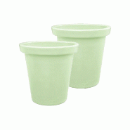 PLAST'UP ROTOMOULAGE Pot de fleurs rond xxl delight 420l- lot de 2 - VERTAMANDE - vert 0637962082647