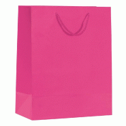 Sac Luxe pelliculé fuchsia 26x13x32cm - finition mat - par 12