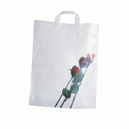 Sac poignées souples transparent 45x55cm+4cm - par 100 - Moyenne densité 60 microns - Polyéthylène