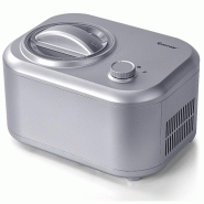 Sorbetière turbine à glace 1 litre puissance 100 watts à compresseur avec cuillère 3 modes de fonctionnement argent 20_0001093