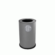 Stil Casa poubelle de tri sélectif, Ø 45 x h. 72 cm, acier peint, un compartiment, pictogramme magnétique, 100 litres, gris. - 991 G Stil Casa poubelle de tri sélectif, Ø 45 x h. 72 cm, acier peint, un compartiment, pictogramme magnétique, 100 litres, gris. - 991 G
