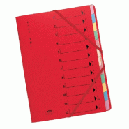 Trieur 12 compartiments 'Easy tri' - 32x24cm - avec élastiques et fenêtres imprimées