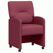 VidaXL Chaises de Salle à Manger avec Roues 2 pcs Bordeaux tissu Modèle Mirage Royale - 42017850