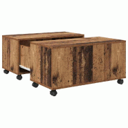 VidaXL Table basse Bois ancien 75 x 75 x 38 cm Bois d'ingénierie Modèle Polaris Carrée - 875480