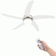 VidaXL Ventilateur de plafond décoré avec lampe 128 cm blanc - 50538