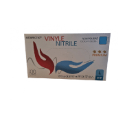 100 gants d'examens anti-virus à usage unique CE en vinyle+nitrile bleu non poudré - GVNNPBL-IM03/VR_0