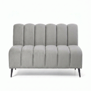 Banquette de restaurant professionnelle CHR Cocoon velours gris clair, 180 cm  France Mobilier CHR - gris 3760326528707
