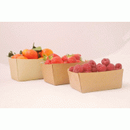 Barquettes carton - 500g - kraft extérieur - résistantes et biodégradables - Référence 902004_0
