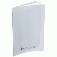 CONQUERANT Lot de 5 Cahier Classique PP piqué 24x32, 192p./96 feuilles 70g/m², Séyès, incolore - 3020120118932