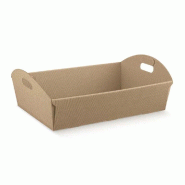 Corbeille carton à poignées micro-cannelure 22x15,5x6 cm - par 10