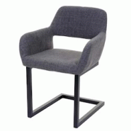 Décoshop26 - Chaise de salle à manger bureau visiteur sans roulette design rétro en tissu gris pied en métal 04_0002157 - gris 3000251432695 Décoshop26 - Chaise de salle à manger bureau visiteur sans roulette design rétro en tissu gris pied en métal 04_0002157 - gris 3000251432695