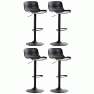 Décoshop26 - Lot de 4 tabourets de bar hauteur réglable et siège pivotant avec siège en plastique noir métal noir 10_0004492 - noir 3000252136967 Décoshop26 - Lot de 4 tabourets de bar hauteur réglable et siège pivotant avec siège en plastique noir métal noir 10_0004492 - noir 3000252136967