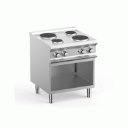 Fourneau 4 feux électrique sur placard ouvert - Acier inoxydable - Plaques en fonte - PR77A_0