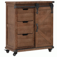 Helloshop26 - Armoire de rangement classique vintage buffet bas 64 x 33 x 75 cm en bois de sapin massif marron 02_0046299 - marron Bois manufacturé 3