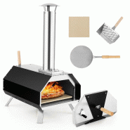Helloshop26 - Four à pizza extérieur 51 x 38,5 x 83 cm cuisson rapide 500°C portable pliable en acier inoxydable noir argent - 3000232962067 Helloshop26 - Four à pizza extérieur 51 x 38,5 x 83 cm cuisson rapide 500°C portable pliable en acier inoxydable noir argent - 3000232962067