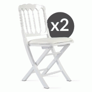 Lot de 2 chaises pliantes napoleon iii