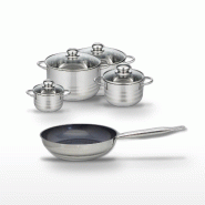 Lot Poêle céramique 28 cm et 4 Faitouts Elo Profi Therm Platinum - gris inox 3176239989359