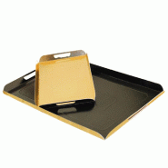 Plateau avec anses carton noir/or 28x42cm - par 100